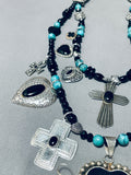 One Of Most Beautiful Vintage Southwestern Turquoise Sterling Silver Necklace-Nativo Arts