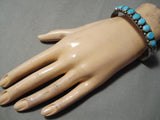 Domes Of Turquoise Vintage Native American Navajo Sterling Silver Sun Stamp Bracelet-Nativo Arts