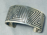 Precise Silver Work Native American Navajo Sterling Silver Bracelet-Nativo Arts