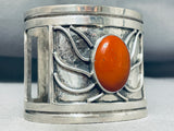 Most Unique Vintage Native American Navajo Domed Sandstone Signed Sterling Silver Bracelet-Nativo Arts