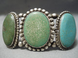 Opulent Vintage Native American Navajo Cerrillos Turquoise Sterling Silver Bracelet Old-Nativo Arts
