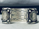 Rare San Felipe Signed Sterling Silver Coins Bracelet-Nativo Arts