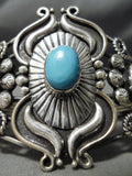 One Best Silver Works Vintage Native American Navajo Sterling Turquoise Bracelet-Nativo Arts