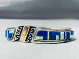 Ervin Haskie Vintage Native American Navajo Lapis Sterling Silver Bracelet-Nativo Arts