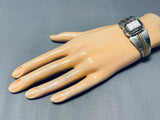 Important Vintage Native American Navajo White Buffalo Turquoise Gold Sterling Silver Bracelet-Nativo Arts