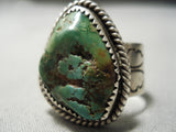 Important Vintage Native American Navajo David Tune Royston Turquoise Sterling Silver Ring-Nativo Arts