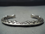 Important Adakai Scalloped Vintage Native American Navajo Sterling Silver Bracelet-Nativo Arts