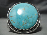 One Of The Best Native American Navajo Verdy Jake Turquoise Sterling Silver Bracelet Cuff-Nativo Arts