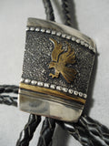 Majestic Vintage Native American Navajo Sterling Silver Bolo Tie Old-Nativo Arts