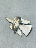 Taller Native American Navajo Bird Turquoise Sterling Silver Ring-Nativo Arts