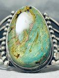 Rich Jim Native American Navajo Signed Gigantic Royston Turquoise Sterling Silver Bracelet-Nativo Arts