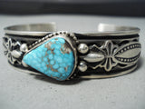 Authentic Albert Jake Native American Navajo Turquoise Sterling Silver Bracelet-Nativo Arts