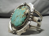 Heavy Heavy!! Native American Navajo Royston Turquoise 100 Grams Sterling Silver Bracelet-Nativo Arts
