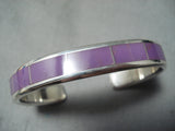 Electrifying Zuni Purple Rhodyte Sterling Silver Bracelet Native American-Nativo Arts