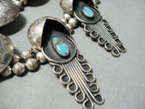 One Of The Best Vintage Native American Navajo Bisbee Turquoise Sterling Silver Necklace-Nativo Arts