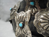 Hand Wrought Vintage Native American Navajo Turquoise Sterling Silver Concho Belt Old-Nativo Arts