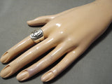 Incredible Vintage Hopi Sterling Silver Ring Native American Old-Nativo Arts
