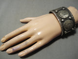 So Heavy Thick Native American Sterling Silver Coin Bracelet Cuff-Nativo Arts
