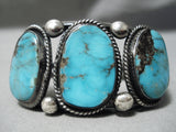 Astounding Vintage Native American Navajo Blue Diamond Turquoise Sterling Silver Bracelet-Nativo Arts