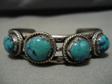 Magnificent Vintage Navajo Sterling Silver Native American Turquoise Bracelet-Nativo Arts