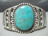 Triple Flank! Vintage Native American Navajo Royston Turquoise Sterling Silver Bracelet-Nativo Arts