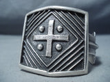 Colossal Cross Navajo Heavy Sterling Silver Native American Bracelet-Nativo Arts