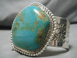 One Of Heaviest Native American Navajo Royston Turquoise Sterling Silver Bracelet Cuff-Nativo Arts