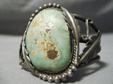 Huge Vintage Native American Navajo Carico Lake Turquoise Sterling Silver Leaf Bracelet Old-Nativo Arts