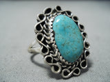 Fabulous Vintage Navajo Native American Turquoise Sterling Silver Ring-Nativo Arts