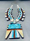 Native American Double Sided Substantial Santo Domingo Turquoise Inlay Necklace-Nativo Arts