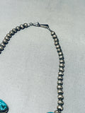 Incredible Vintage Native American Navajo Turquoise Sterling Silver Squash Blossom Necklace-Nativo Arts
