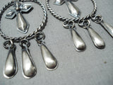 Cross Catcher Native American Navajo Lasso Repoussed Sterling Silver Earrings-Nativo Arts