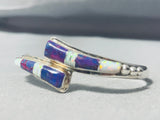 Jaw Dropping Vintage Native American Navajo Sugulite Sterling Silver Opal Inlay Bracelet-Nativo Arts