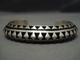 Important Layered Native American Navajo Leander Bahe Sterling Silver Bracelet-Nativo Arts