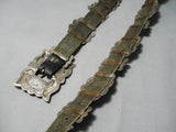 Amazing Vintage Navajo Old Kingman Turquoise Sterling Silver Concho Belt Native American-Nativo Arts