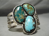 Lakes Of Turquoise Vintage Native American Navajo Sterling Silver Bracelet-Nativo Arts