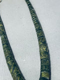 Native American Astounding Vintage Santo Domingo Serpentine & Turquoise Sterling Silver Necklace-Nativo Arts