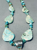 Turquoise Sun Longer Native American Navajo 34 Inch Sterling Silver Necklace-Nativo Arts