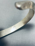 Authentic Thick Vintage Native American Navajo Sterling Silver Bracelet-Nativo Arts