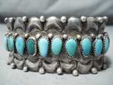 Outstanding Vintage Native American Navajo Turquoise Sterling Silver Bracelet Old-Nativo Arts