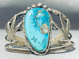 One Of The Most Unique Flank Vintage Native American Navajo Turquoise Sterling Silver Bracelet-Nativo Arts
