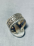 Fabulous San Felipe Signed 8 Turquoise Sterling Silver Colossal Ring-Nativo Arts