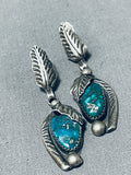 Important Top 100 Artists Vintage Native American Navajo Turquoise Sterling Silver Earrings-Nativo Arts