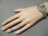 Earlier 1900's Vintage Native American Navajo Cerrillos Turquoise Sterling Silver Bracelet-Nativo Arts