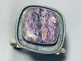 Very Unique 2 Artist Vintage Navajo Charoite Sterling Silver Bracelet-Nativo Arts