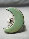 One Of The Msot Unique Vintage Native American Navajo Royston Half Moon Sterling Silver Ring-Nativo Arts