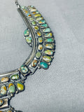 One Of The Best Vintage Native American Navajo Green Turquoise Sterling Silver Necklace-Nativo Arts