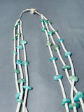 Native American Very Old Vintage Santo Domingo Turquoise Shell Necklace-Nativo Arts