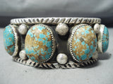 Magnificent Navajo #8 Turquoise Mine Sterling Silver Bracelet Native American-Nativo Arts