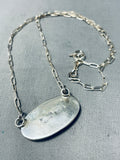 One Of The Finest Vintage Native American Navajo New Lander Turquoise Sterling Silver Necklace-Nativo Arts